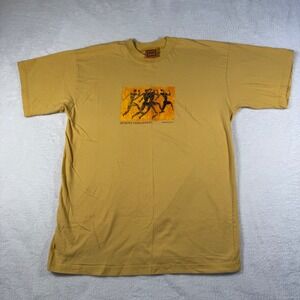 Zoe Athens Marathon T-Shirt Mens Large Yellow Greek Graphic Cotton